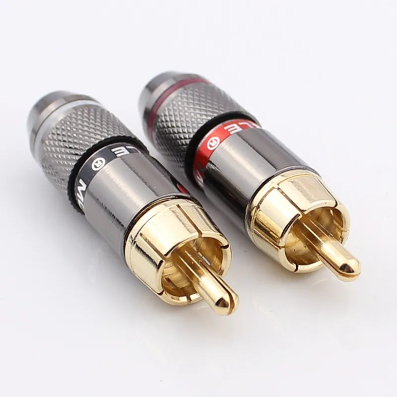 Magic Sound 24K Gold Monster RCA Lotus Plug Head AV Amplifier Audio and Video Connector Coaxial Audio Terminal