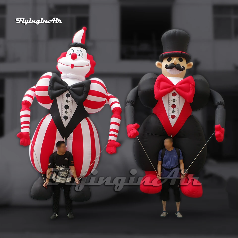 

Fantastic Funny Parade Performance Walking Inflatable Clown Puppet Moveable Blow Up Cartoon Figure Doll Balloon For Event