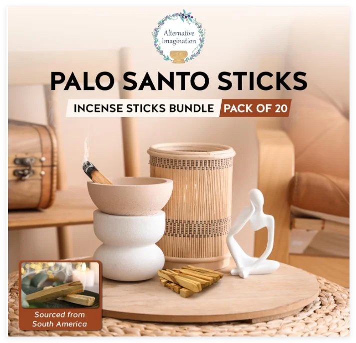 Palo Santo Natural Incense Sticks High Oil Content for Indoor Aromatherapy Refreshing Breath Meditation 10pcs