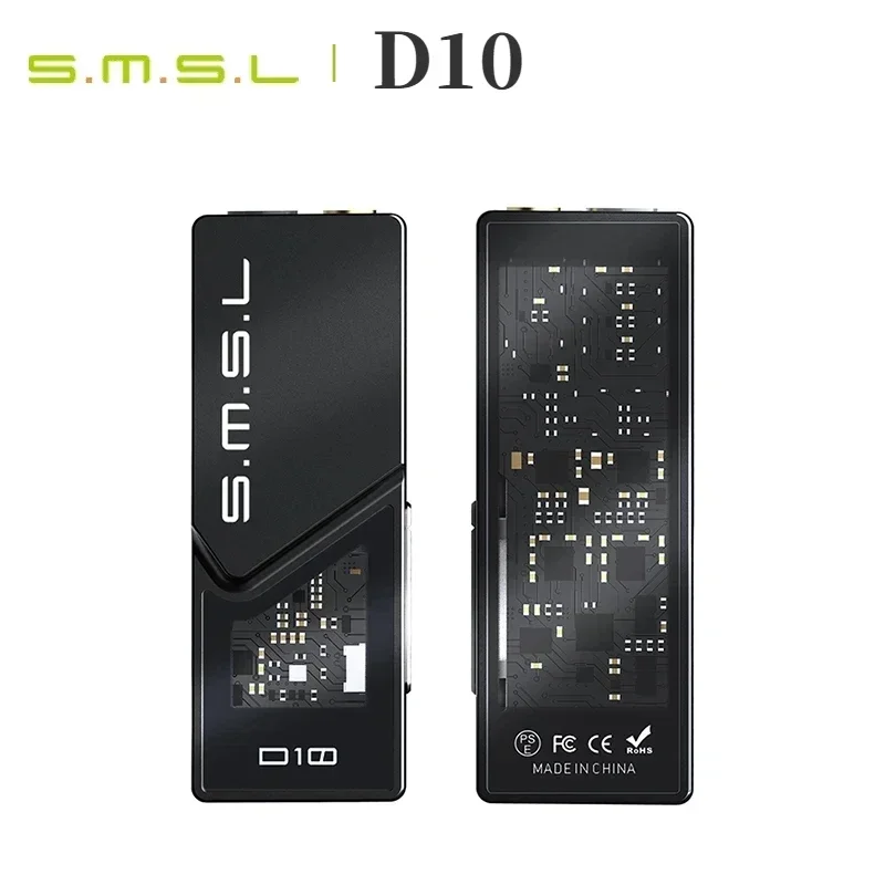 

SMSL D10 Portable USB DAC AMP Headphone Amplifier Dongle Dual CS43131 DSD256 PCM348 Type-C To 3.5mm 4.4mm Output For