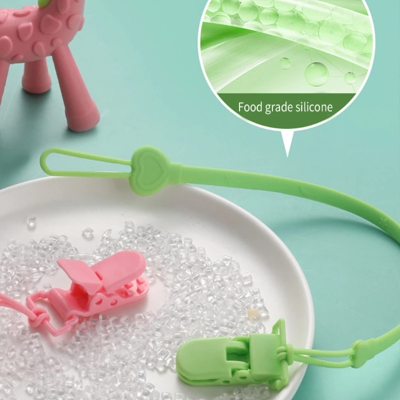 Catena Anti-smarrimento per Clip per ciuccio per bambini cinghia per appendere il capezzolo supporto per manichino cintura per massaggiagengive in Silicone regalo per doccia neonato