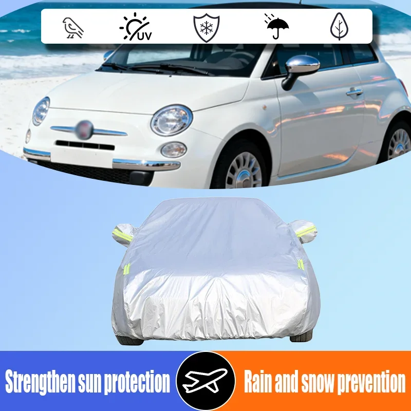 

Suitable for Fiat 500 outdoor thickened car cover, UV protection, sunshade, snow, rain, dust, and rainstorm erosion resistance
