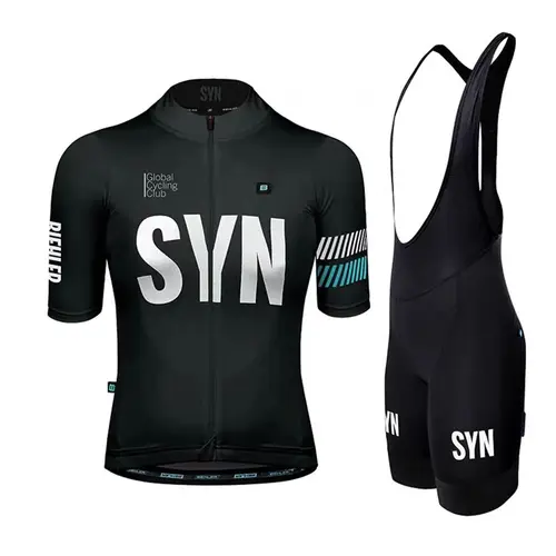 Imagen 2 del producto SYN-ropa de ciclismo de verano para hombre, camisetas de ciclismo de carretera, conjuntos de manga corta, Baberos, ropa de secado rápido, camisa de ciclismo transpirable