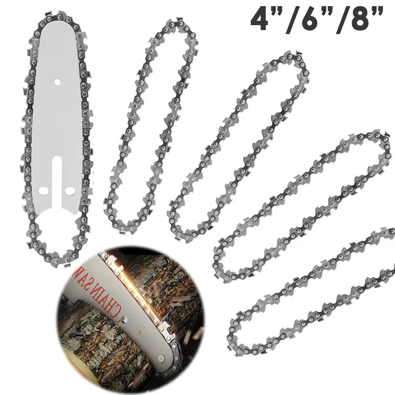 

4 Inch/6 Inch Electric Chainsaw Chains Guide Mini Steel Electric Chain Saws Guide Garden Power Tool Accessory Chain Replacement