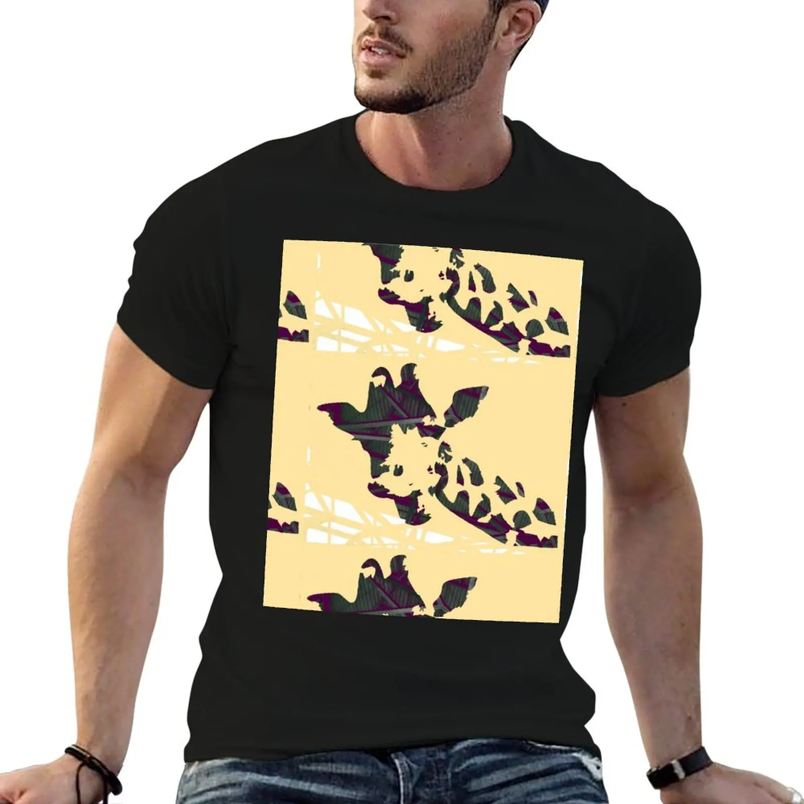 

T-Shirt t shirt cotton t quality Geometric print custom man shirt high Giraffe