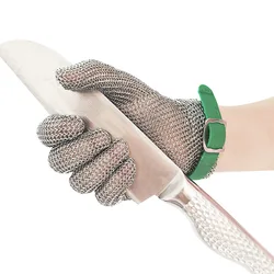 Guantes de malla con anillo de acero inoxidable, 1 piezas, anticorte, resistente a los cuchillos, protección de las manos, para carnicero y cocina