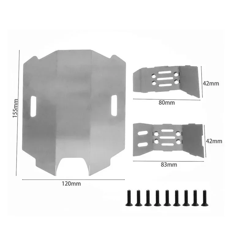ชุดเกราะป้องกันแชสซีหน้าและหลังสแตนเลสสำหรับรถบังคับวิทยุ Arrma 1/14 Mojave Grom อะไหล่แต่ง อุปกรณ์เสริม