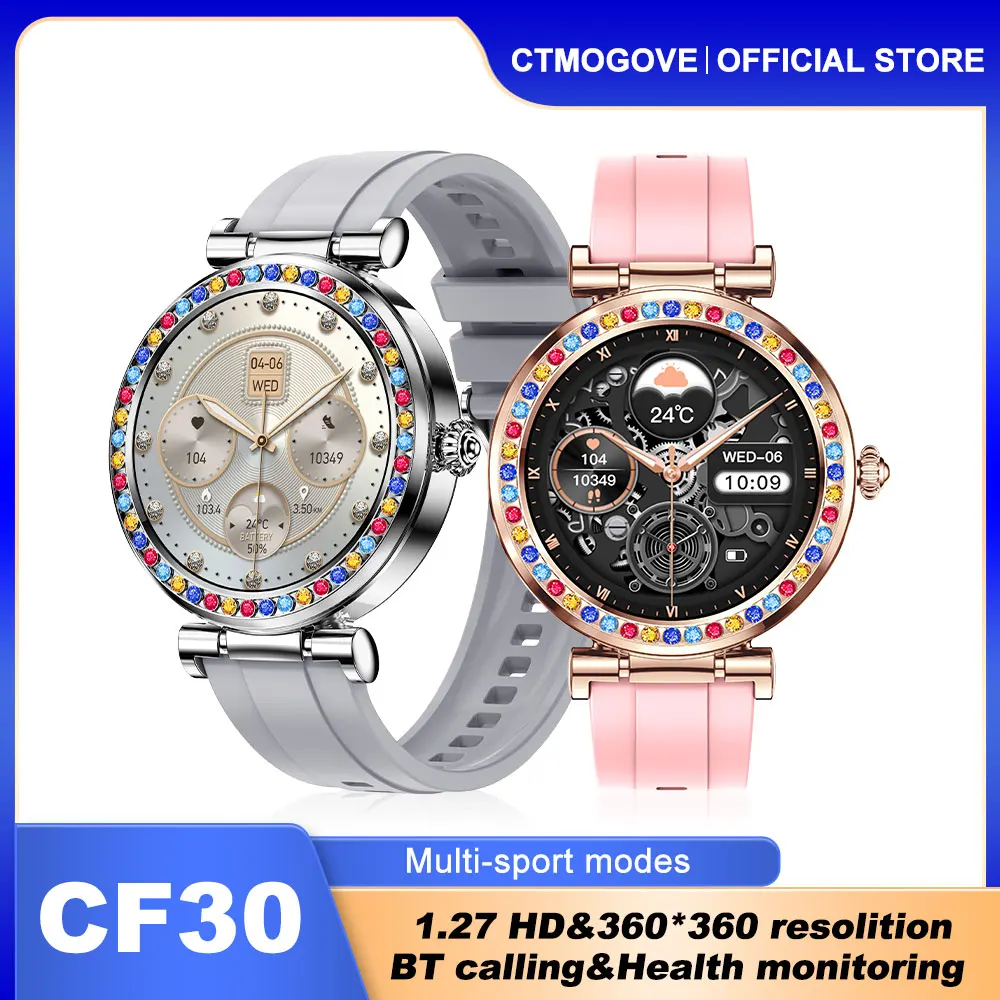 CF30 Smartwatch Women's Sports Tracking Voice Assistant Heart Rate Monitor Bluetooth Call Sports Fitness Women's Watch