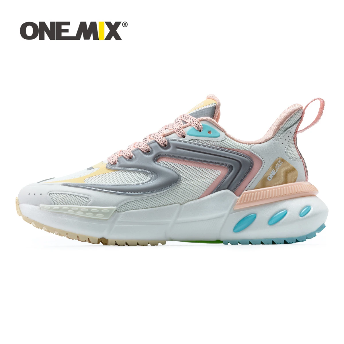 ONEMIX Vintage Men's Running Shoes Retro Walking White Campus Sneakers Fashion Tennis Outdoor Breathable Platform Sports Shoes