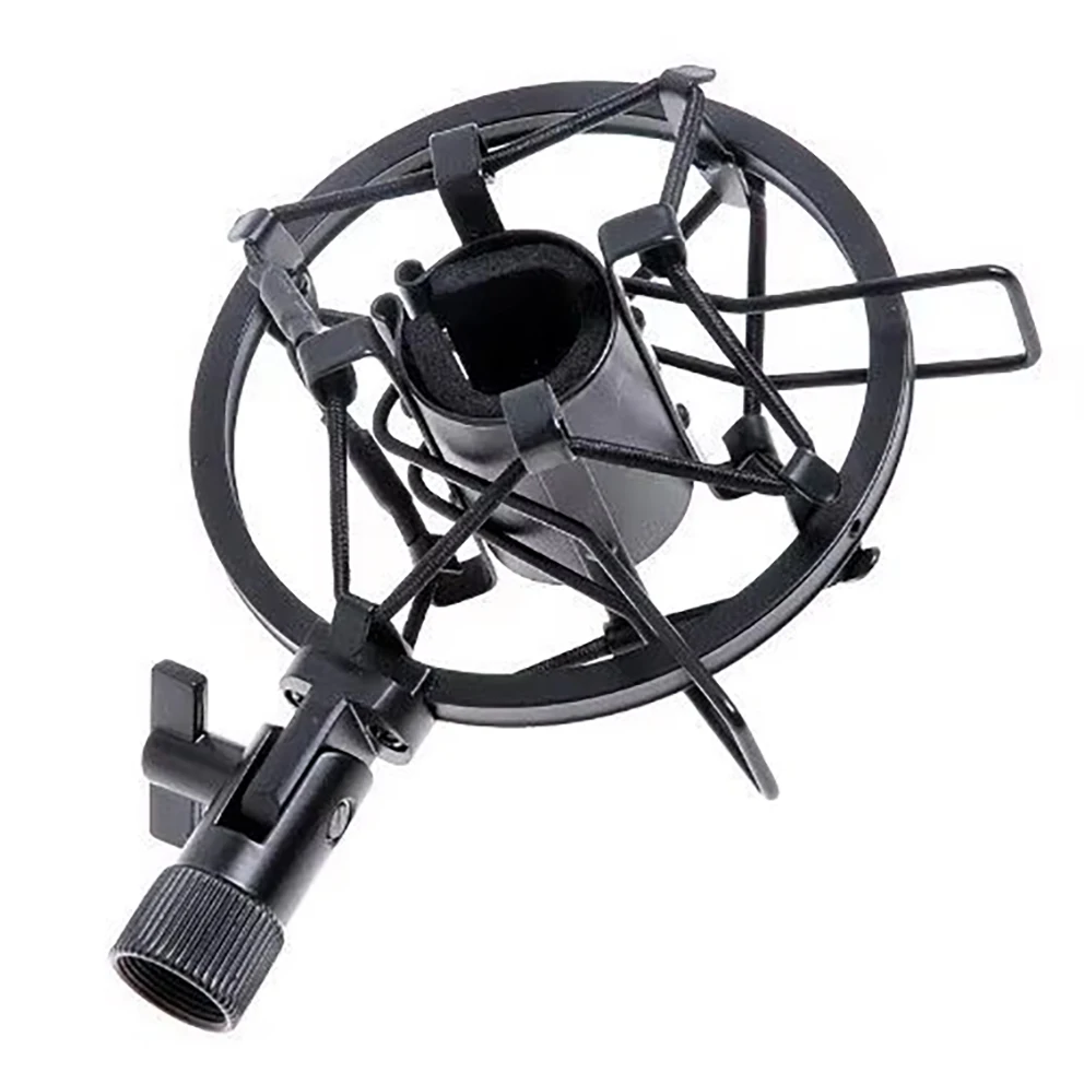 2 sets Black Handheld Condenser Microphone Shock Mount Clip Mic Shockmount Studio tripod stand, 5/8-27 thread screw microphones