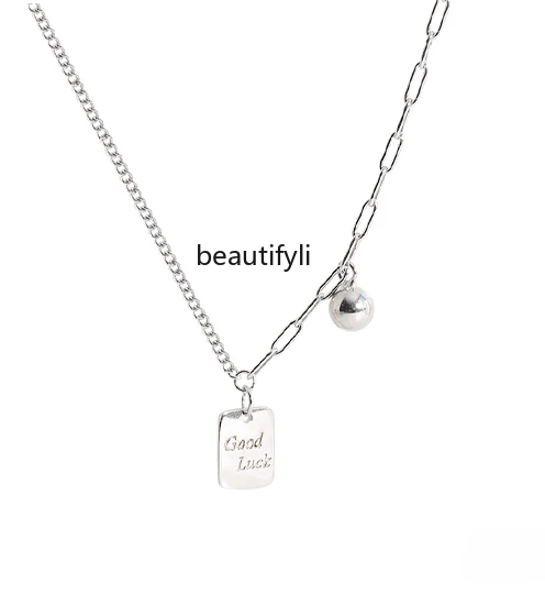 

Lucky Necklace Women's New Sterling Silver 999 Light Luxury Minority Advanced Design Sweater Chain Birthday Gift