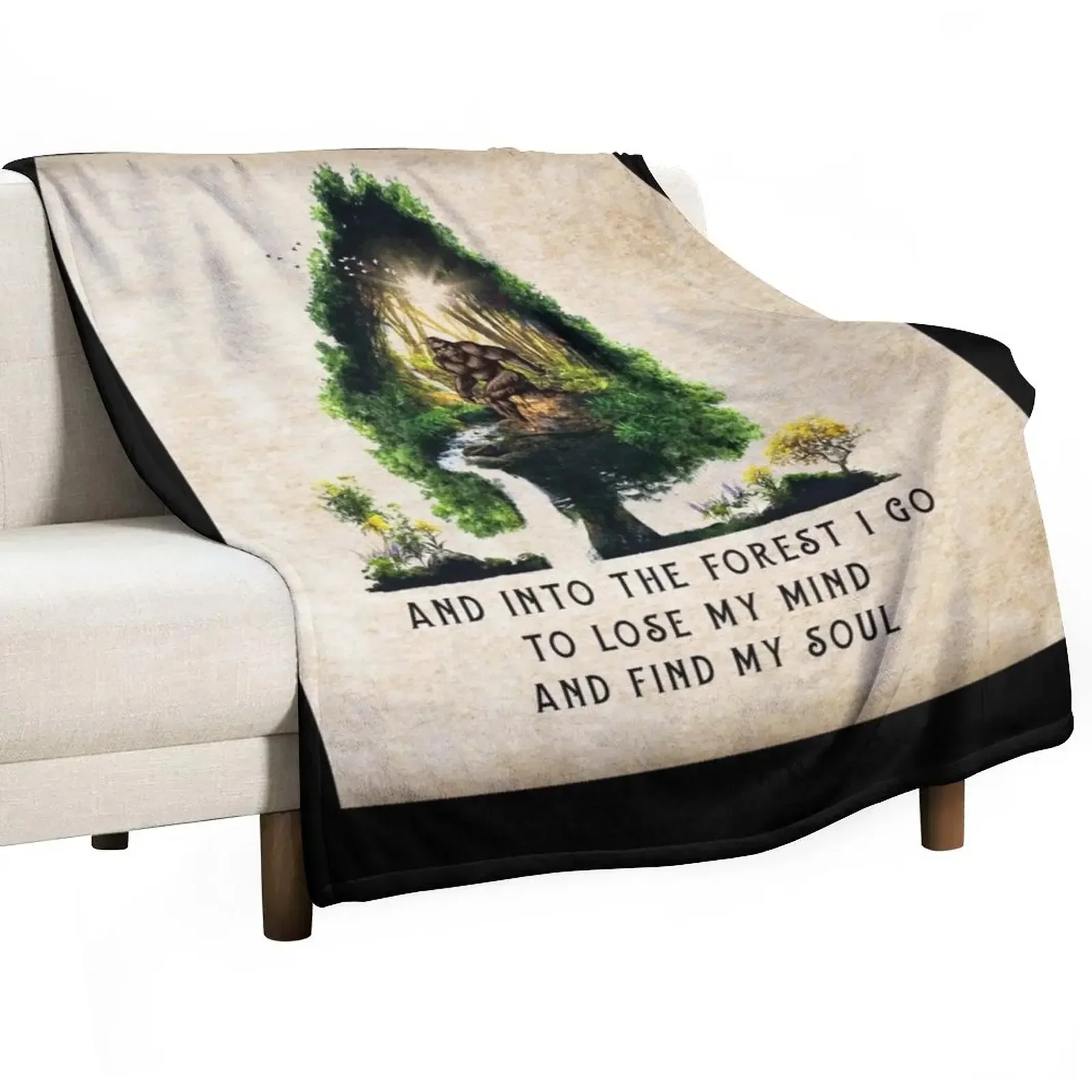 Bigfoot Knowledge Camping And into the forrest Throw Blanket Flannel Soft Beds Blankets