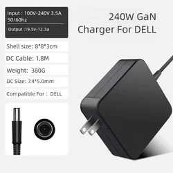 240W 19.5V 12.3A 7.4*5.0mm ADP-240AB GaN Charger Laptop Adapter For Dell Alienware M15x M17x M18X R2 X51 M4700 M6700 M6800 J211H