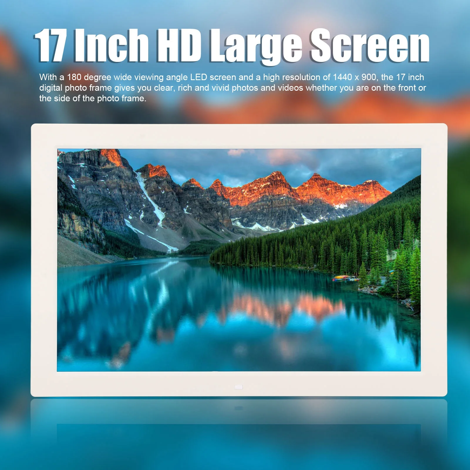 إطار صور كهربائي إطار صور رقمي معاينة الصورة مقاس 17 بوصة يدعم بطاقة تخزين سعة 128 جيجابايت مع جهاز تحكم عن بعد للاستخدام المنزلي