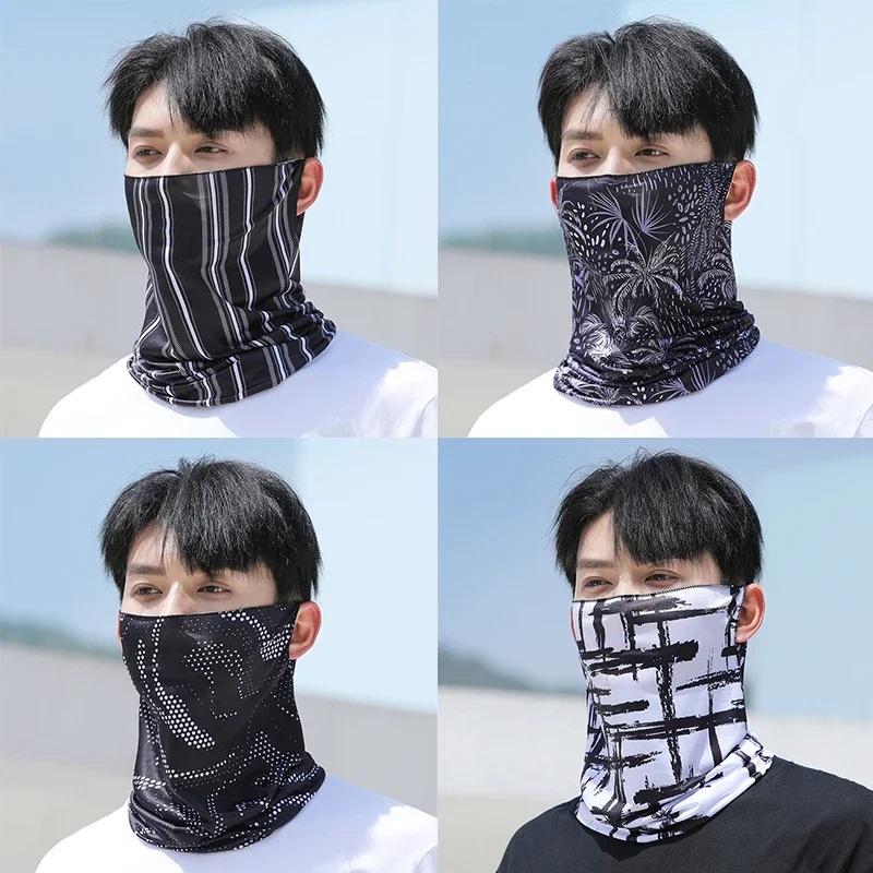 Fashion Punk Sunscreen Mask For Men Women Summer Face Neck UV Protection Ear Scarf Hip Hop Outdoor Sports Cycling Bandana Scarfs