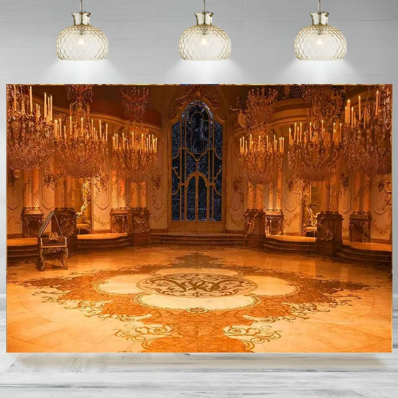 Фон для вечеринки в честь Дня Рождения, фотография, золотой дворец, праздничный баннер для детского дня рождения, украшение для вечеринки