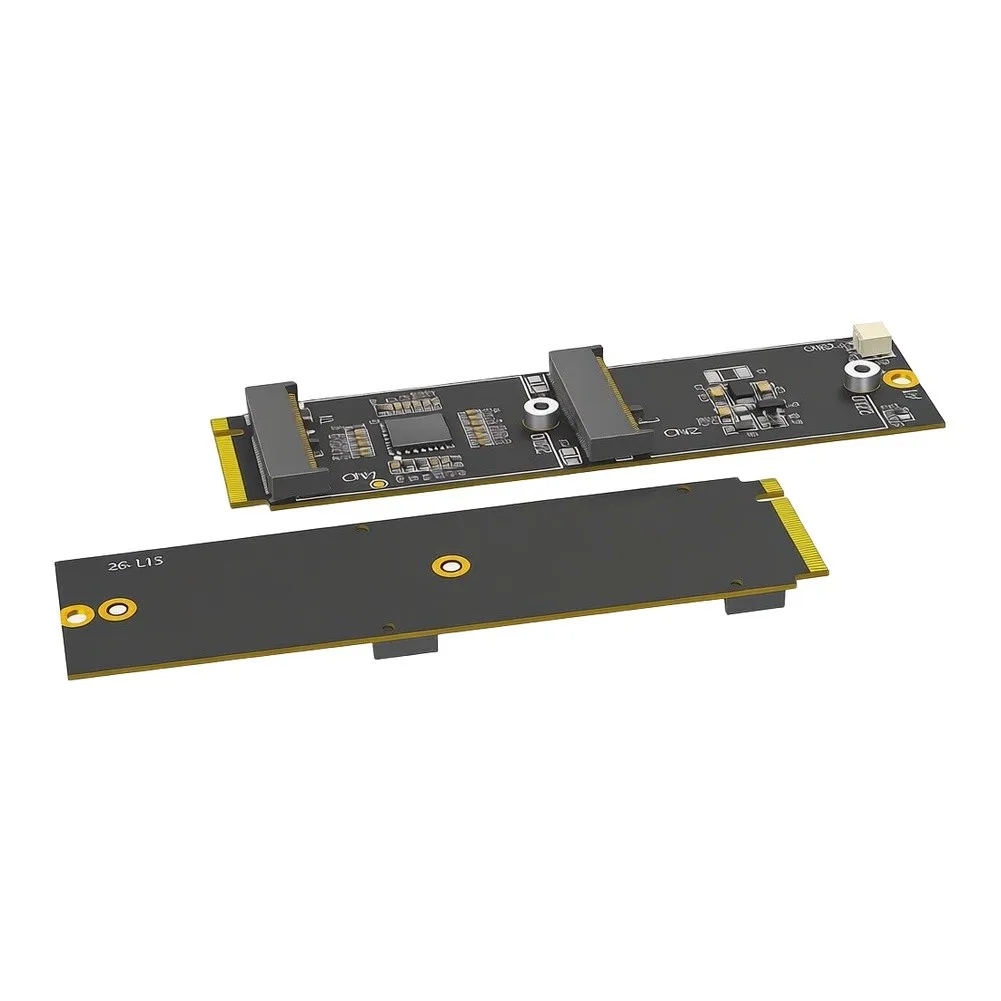 PCIe-Compatible 2-in-1 Adapter Card Supporting For NVMe SSD and Key-E WiFi Module in Industrial and DIY Setups
