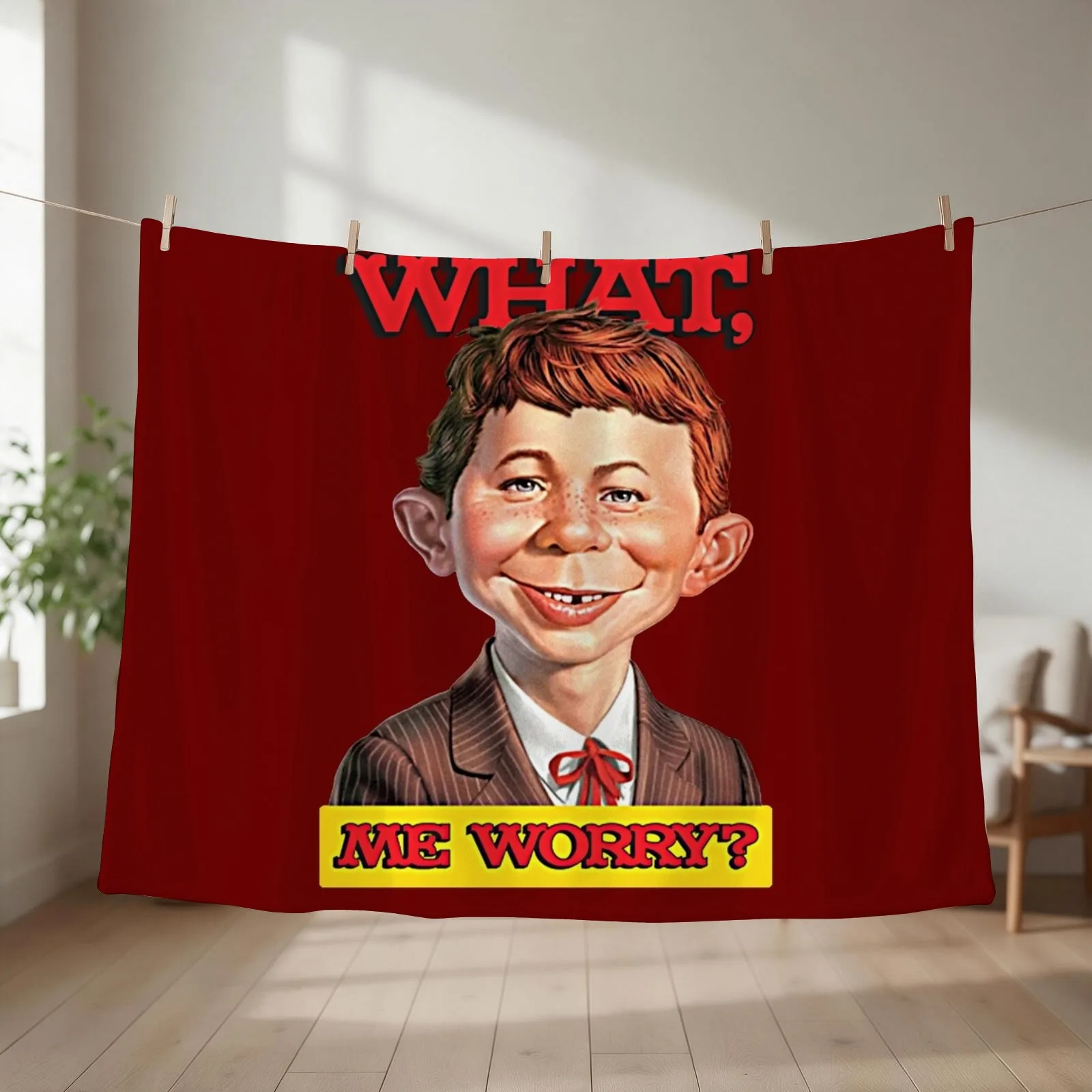 What, me worry? - Alfred Neuman v1 Throw Blanket warm for winter Flannel Soft Beds Bed linens Blankets