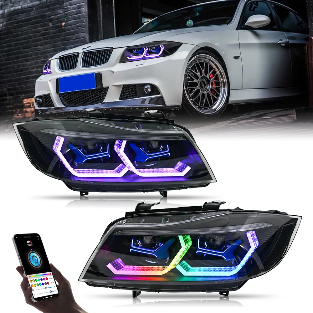

1Set For BMW 3 Series E90 E91 2009-2012 Head Lamps Assembly Pair RGB LED Headlights Assembly Turn Signal Front Head Lamps