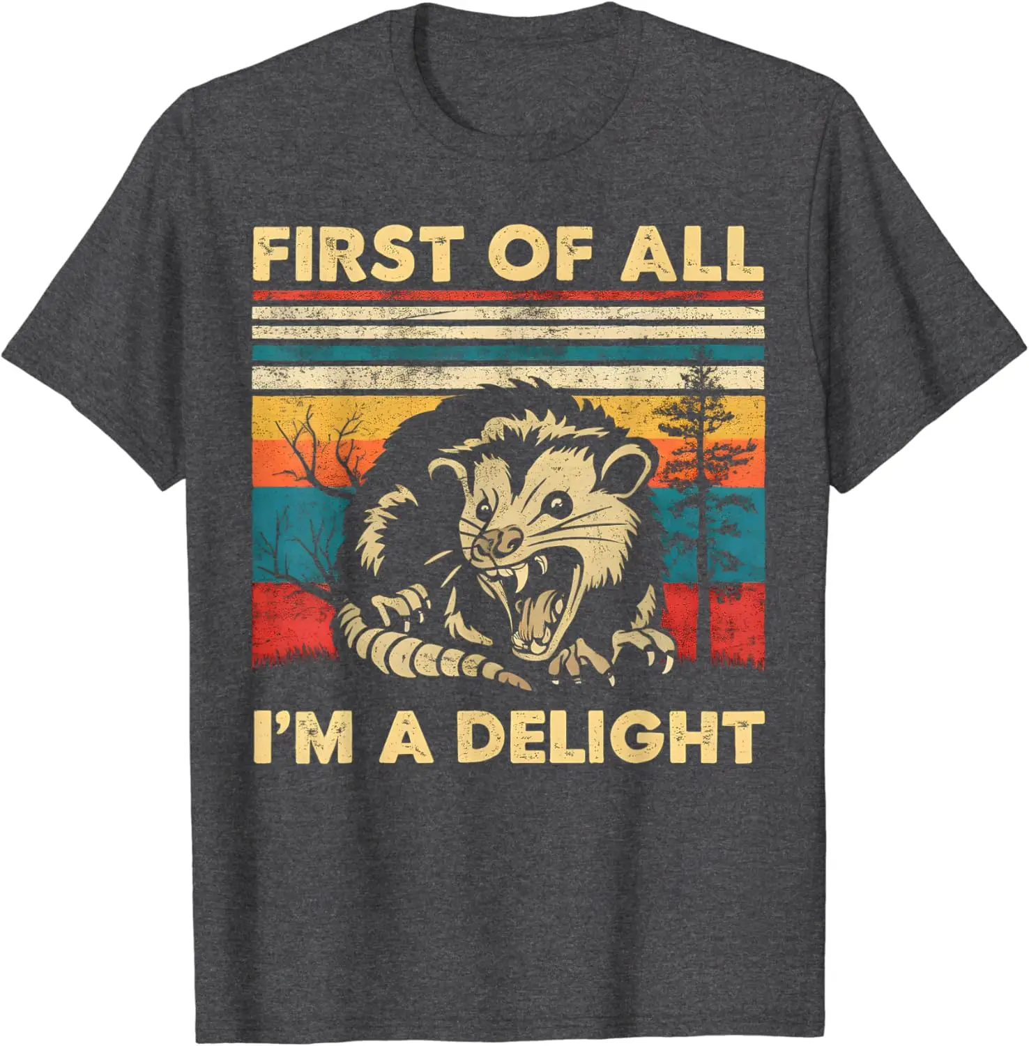 First Of All I'm A Delight Sarcastic Angry Opossum Possum Women's T-shirts Fashion Y2k Tops Tshirt Haikyuu Graphic Tees 80801