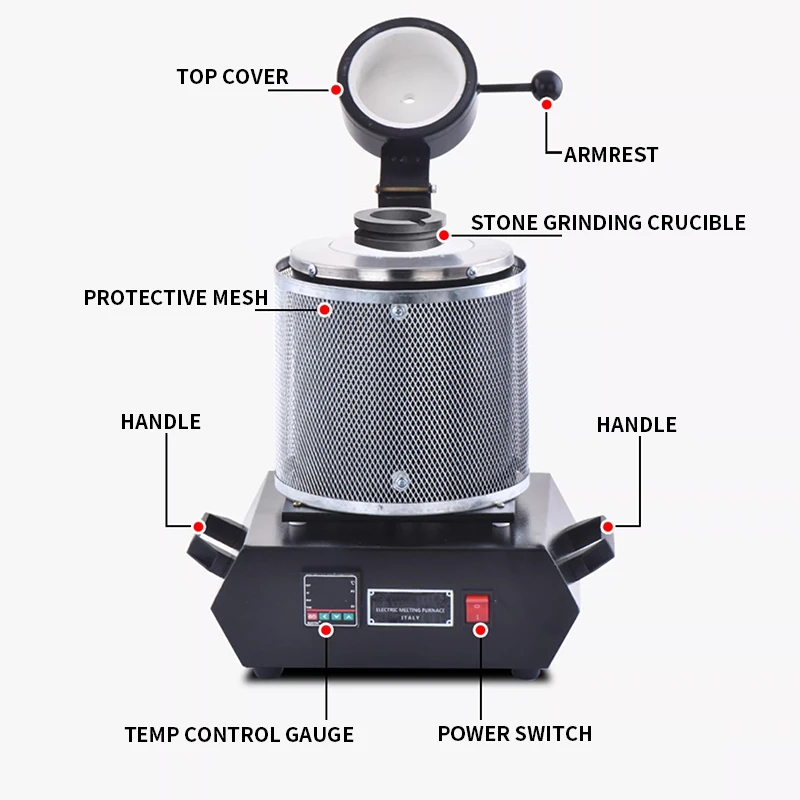 1KG/2KG Digital Metal Melting Furnace Metal Casting Tool Portable Precious Metal Melting Furnace Medium-Frequency Melting Furnac