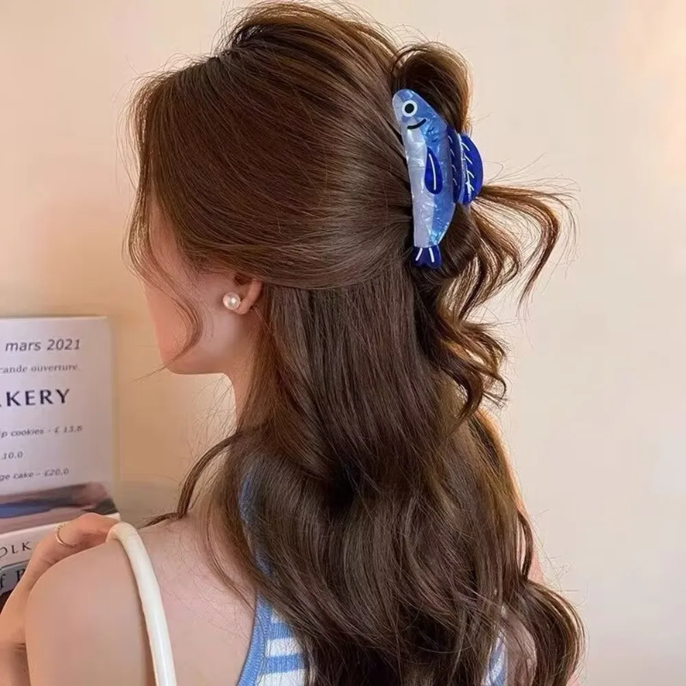 ファッションイワシヘアクリップ漫画軽量ヘアピンシンプルなデザインノンスリップヘアバレッタ女の子アクセサリー