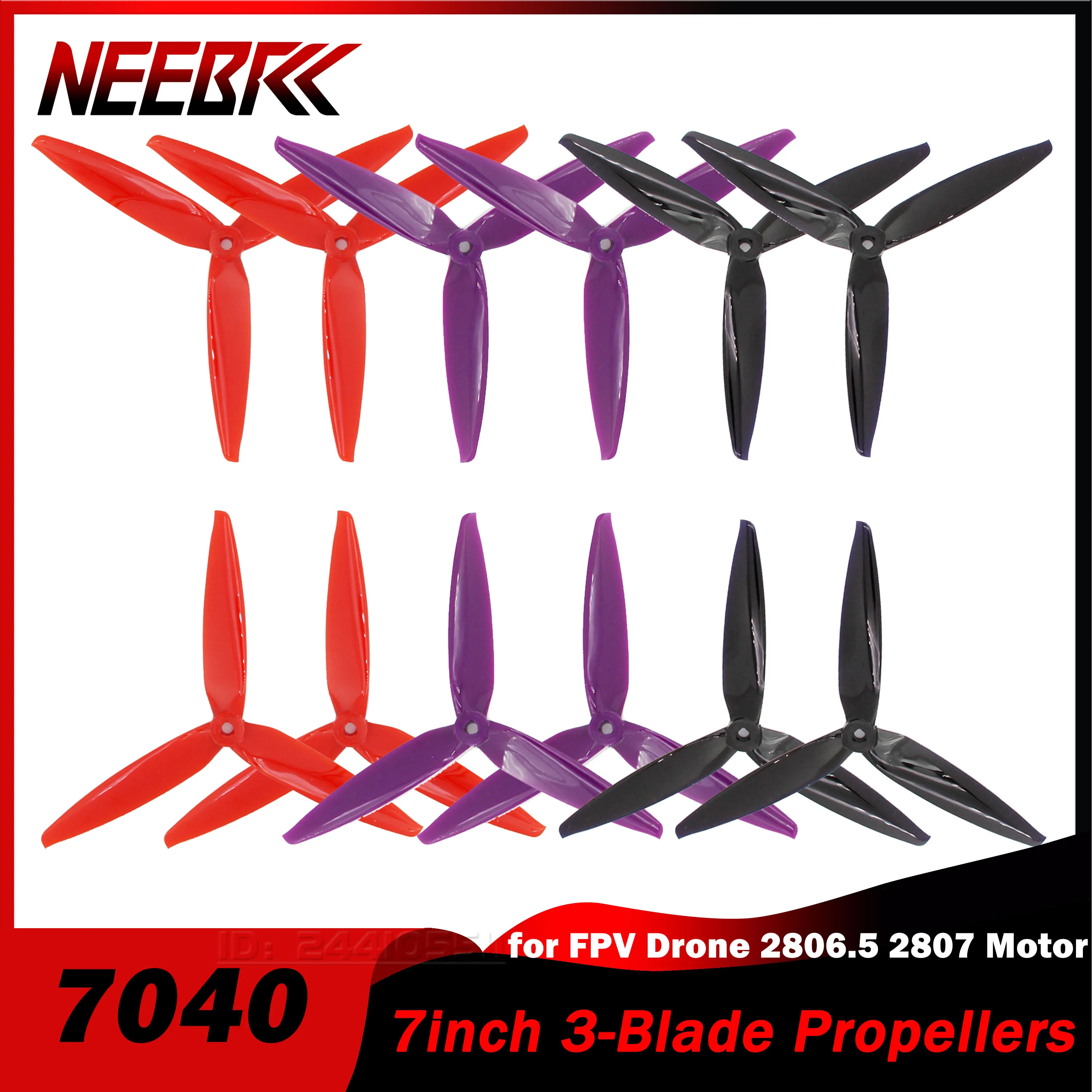 

NEEBRC 7040 3-Blade Propellers Low Noise CW CCW 7inch Mark4 APEX FPV Blade for RC Racing Drone Quadcopter DIY 2806.5 2807 Motor