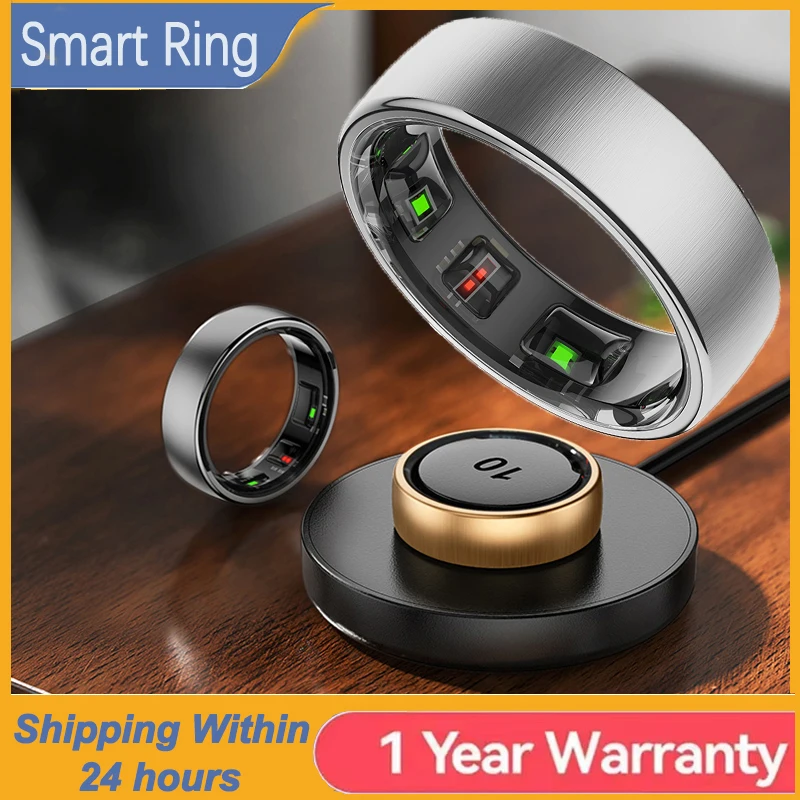 

Smart Ring with Gesture Control R10 Womens Men Electronic Smartring Blood Oxygen Health Monitor Sleep Monitor 5ATM Waterproof