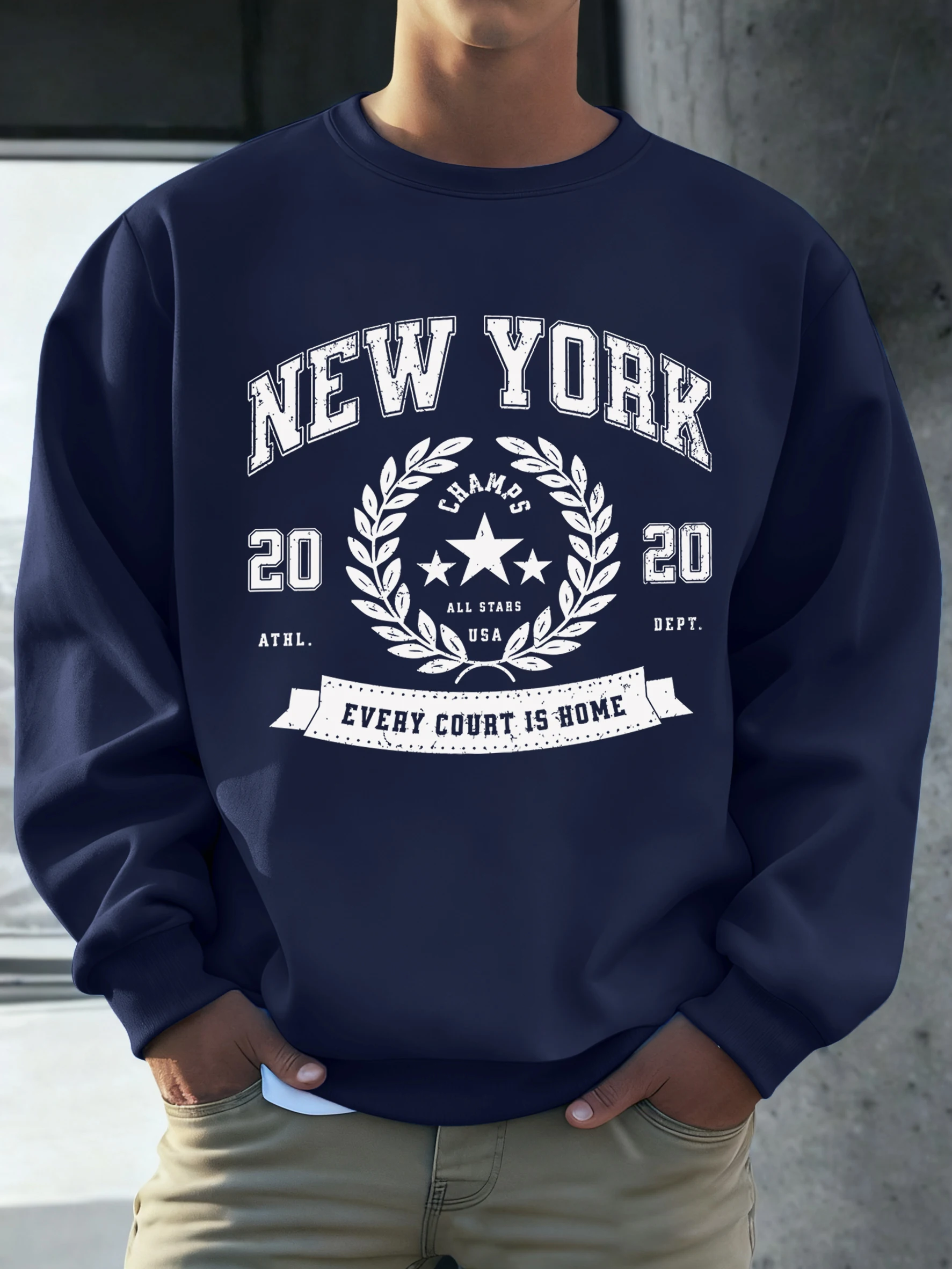 

Мужская толстовка New York Every Court Is Home 2020 с принтом, модный теплый пуловер, повседневная свободная уличная одежда, осенняя флисовая толстовка с длинными рукавами