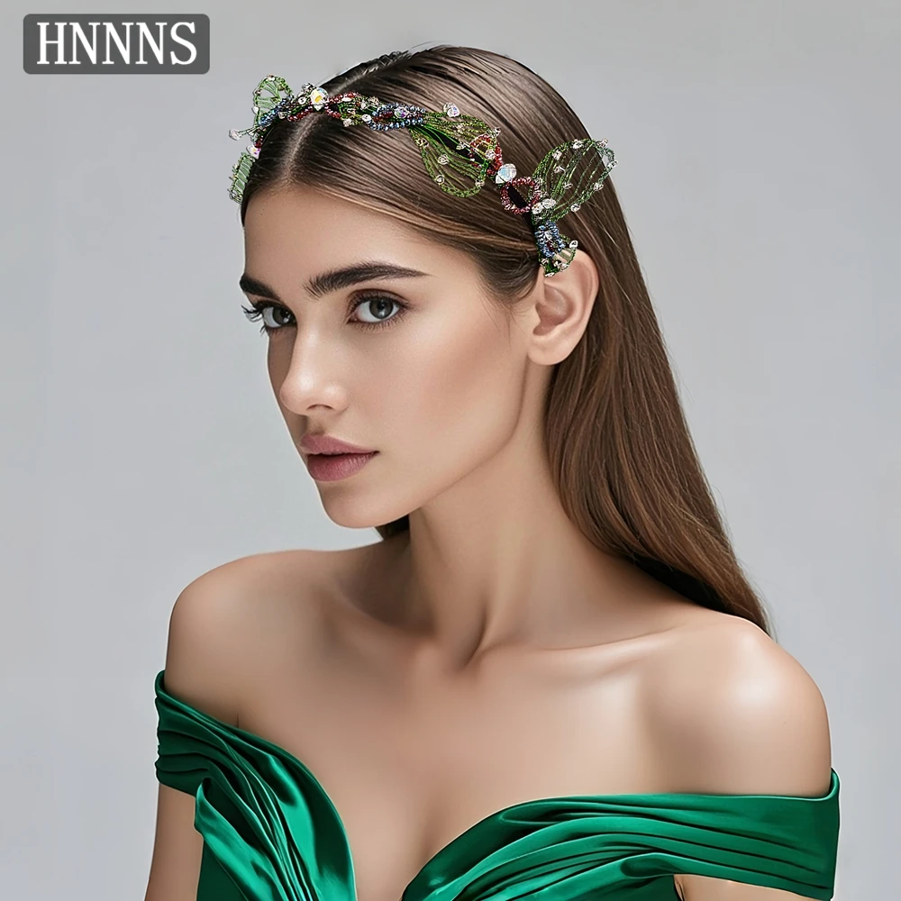 

TOPQUEEN Exquisite Bridal Wedding Butterfly Headband Handmade Beaded Hollow Ladies Banquet Party Elegant Hair Accessories YXA83