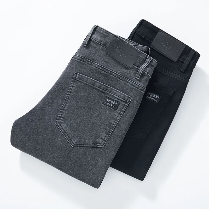 

Regular Classic Jeans Men's Straight Business Denim Pants Fashion Casual Comfortable Stretch Male Brand Clothing Trousers