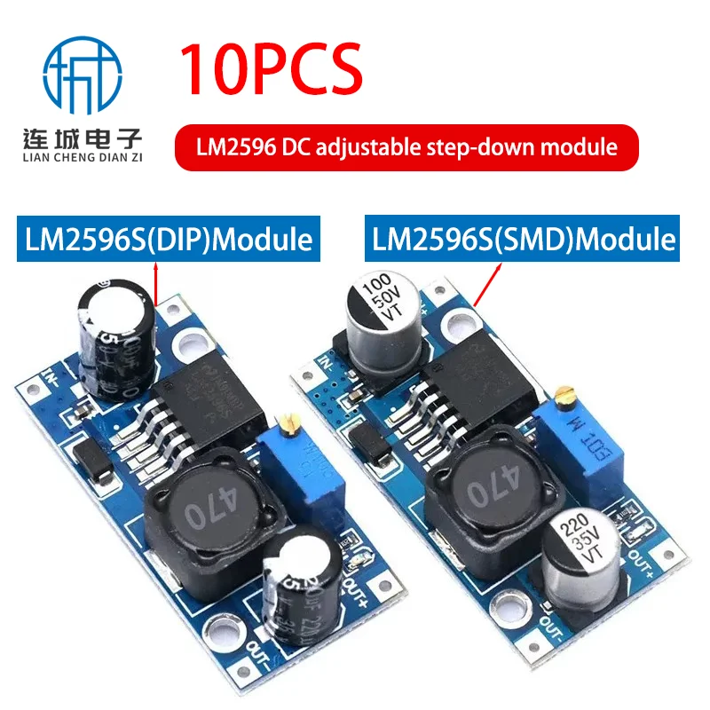

10 Uds LM2596 LM2596S DC-DC regulador de voltios Variable reductor entrada 3,0-40V salida 1,5-35V convertidor Buck ajustable ele
