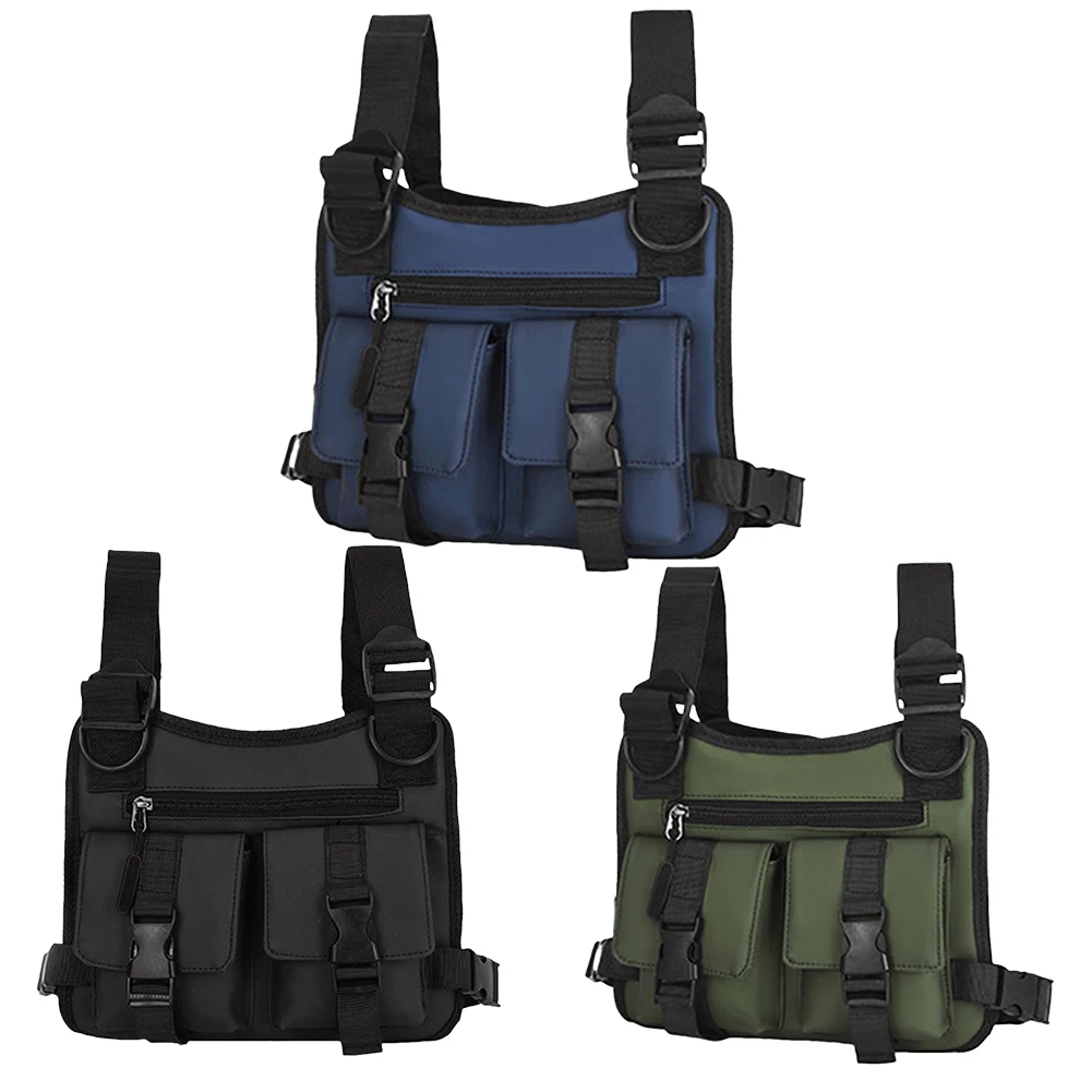 Chest Rig Bag Running Chest Pack Multi-Function Lightweight Vest Bag Adjustable Hiking Bag Waterproof for Running Camping