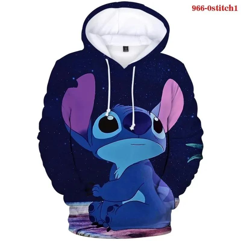 MINISO Cartoon Anime Stitch Hoodie Autumn Long Sleeve Loose Sport Hoodie Clothes Fashion Streetwear Sweatshirt For Adult/Kids