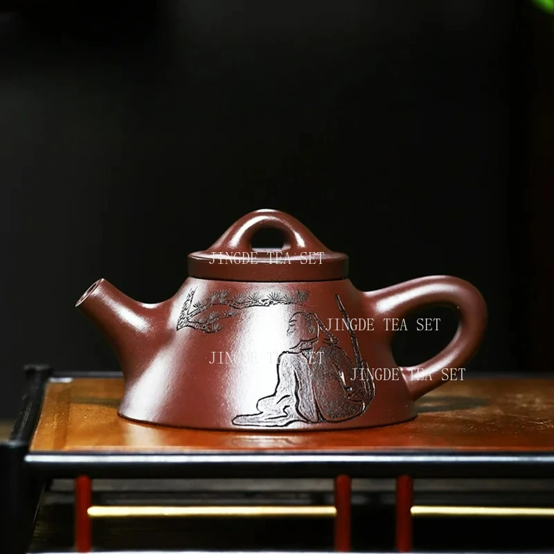

200ml Yixing Semi Handmade Purple Clay Teapot Chinese Style Raw Ore Vermilion Clay Kung Fu Tea Set Tea Infuser
