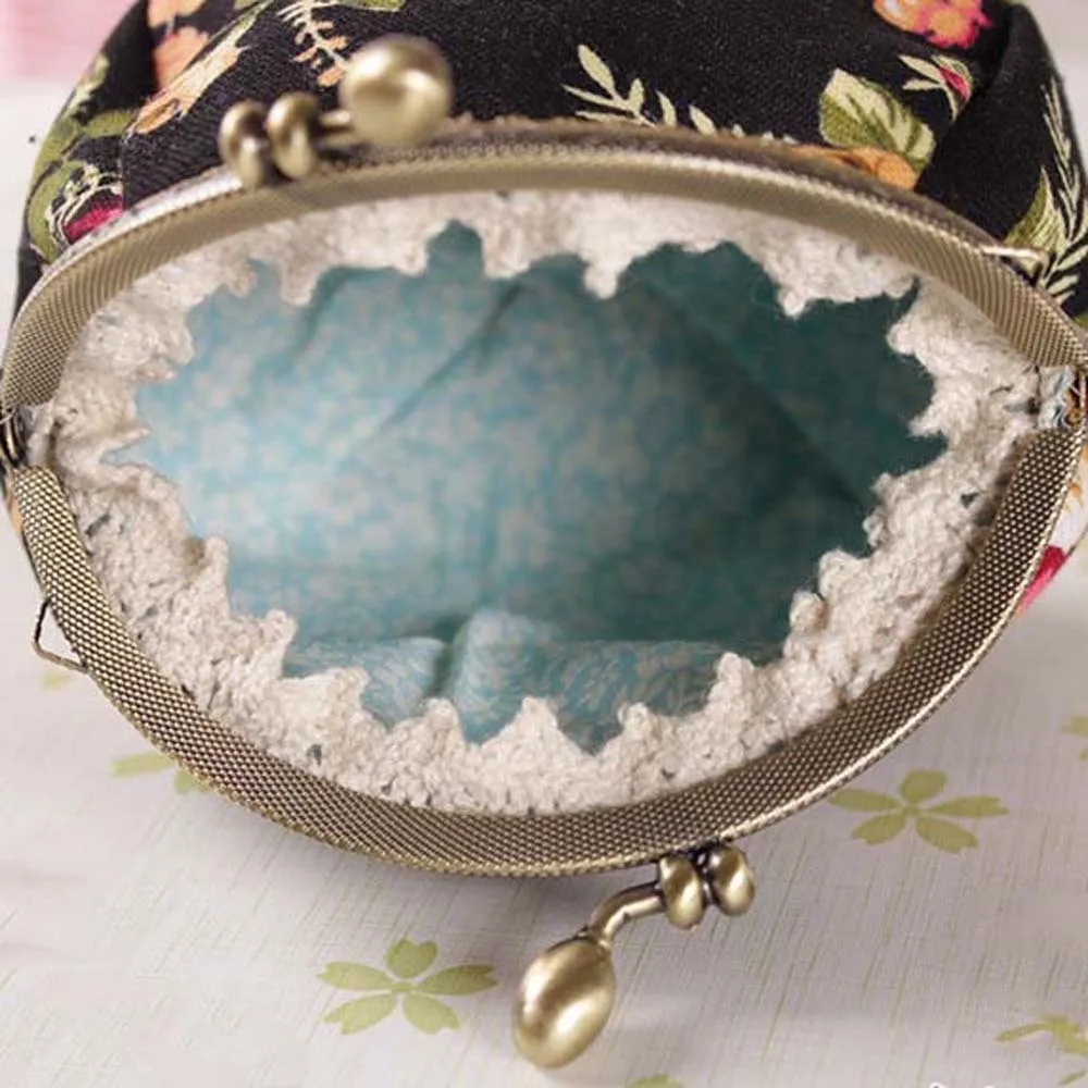 

Мини-кошелек-монетница с застежкой Kiss Lock, утолщенный, из полиэстерового холста, в китайском стиле, портативный, с принтом, маленький кармашек для сережек