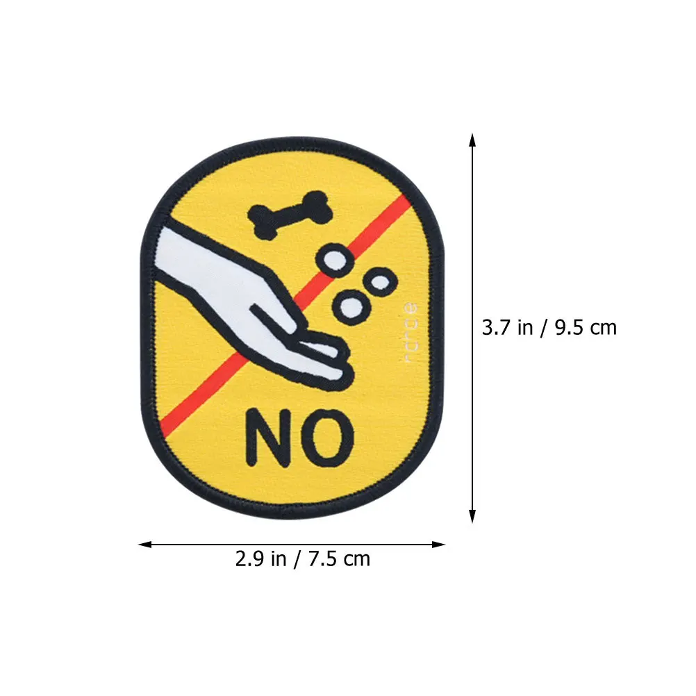 Pet No Feeding Social Warning Sign Leash Sticker Durable High Visibility Hook Loop Fastener Dog Cat Puppy Warn Decal