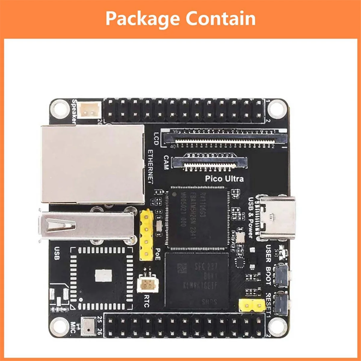 For Luckfox Pico Ultra Development Board RV1106 RISC-V Linux 8GB EMMC Supports PoE Ethernet Power Supply