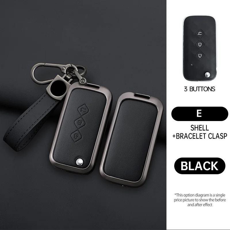 Zinken legering lederen auto smart key fob hoes voor Chevrolet Aveo Trax Groove Captiva 2024 Wuling accessoires