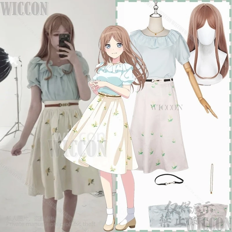 

BanG Dream! Ave Mujica Cosplay Soyo Nagasaki Clothes Ruffles Bubble Sleeve Shirt White Dress Lolita Halloween Carnival Outfit