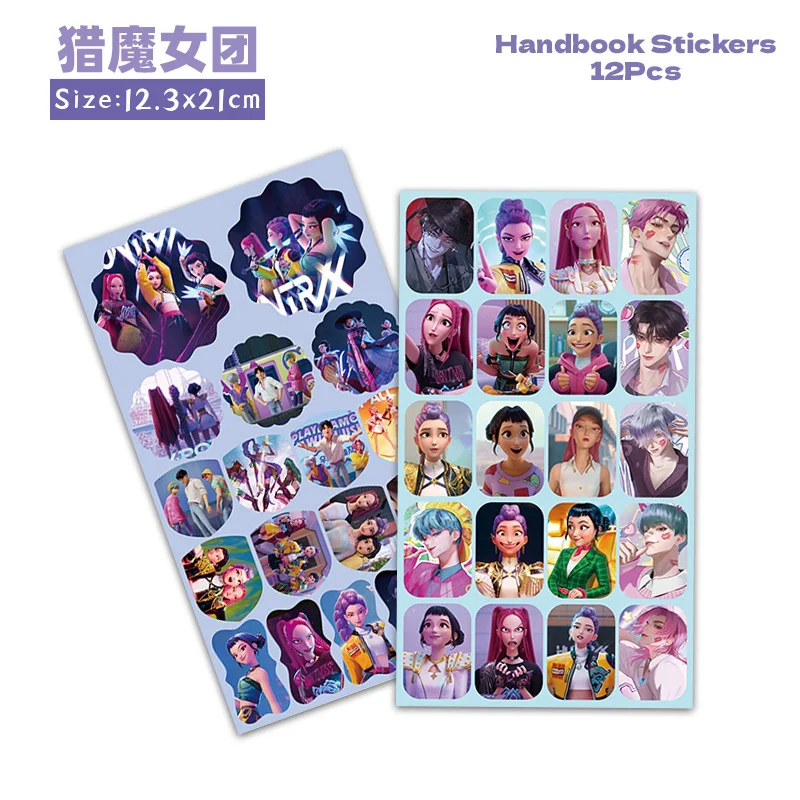 

New 12/36pcs styleKpop Devil Hunter Boy DIY Self Adhesive Stickers for Kids Christmas Children Gifts Creative Fun Activity