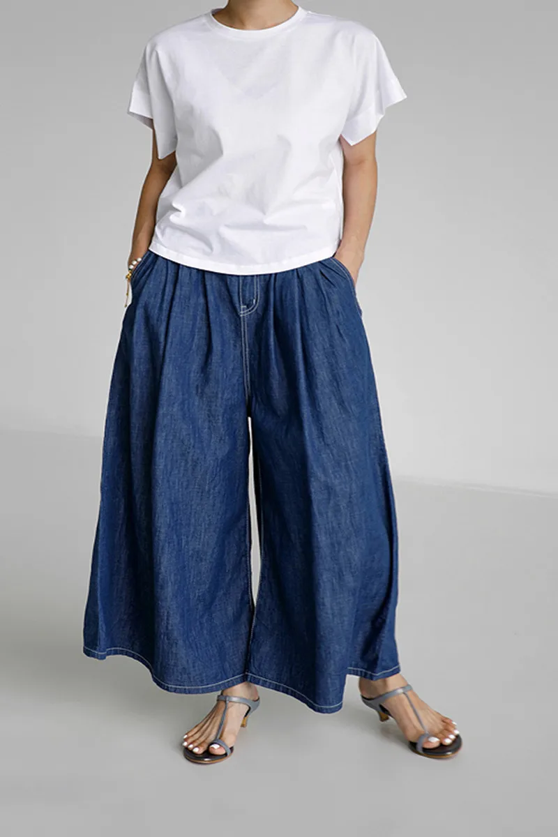 Faionable عالية الخصر واسعة الساق الدينيم الجينز المرأة سراويل تقليدية فضفاضة الربيع الصيف جديد Sle التخسيس ثنى جينز قطني