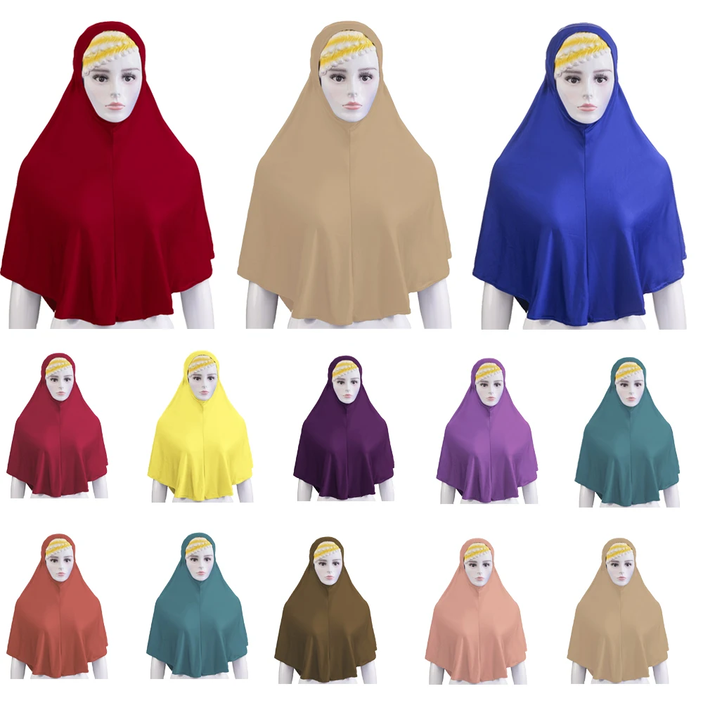 

Instant Hijab Muslim Women One Piece Amira Islamic Turban Headscarf Arabic Prayer Hijabs Pull Om Ready Made To Wear Shawl Wrap