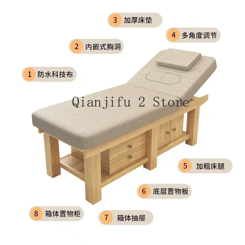 Massage Folding Cama Beauty Mattresses Couch Wooden Tattoo Lash Salon Bed Full Body Cama Dobravel Beauty Furniture LJ50MB