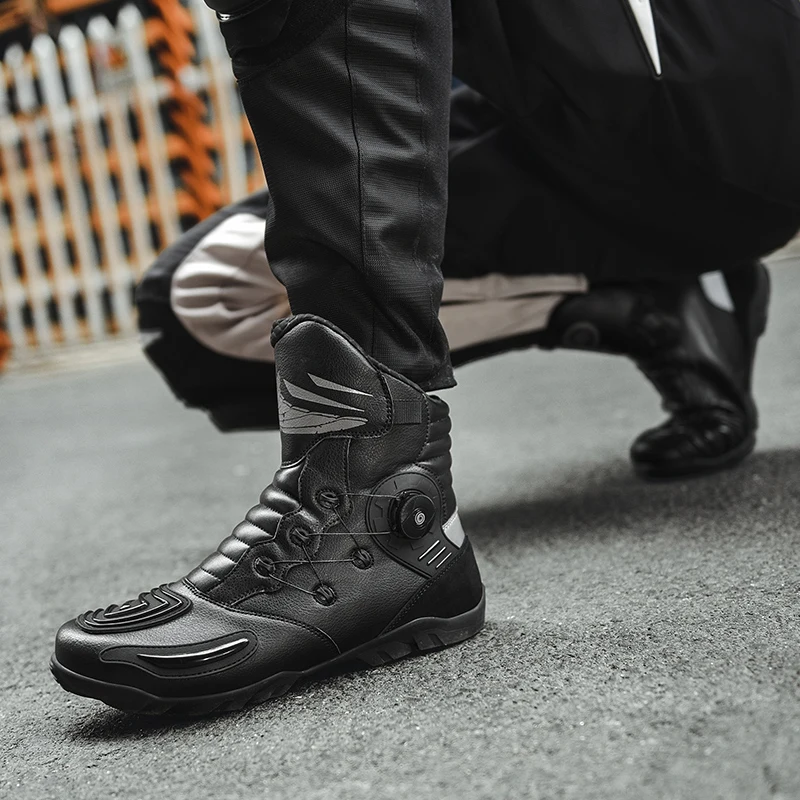 

Мотоциклетные защитные ботинки, высокие туфли для верховой езды в стиле ретро, мужские четырехсезонные модные ботинки для бездорожья, туристическое снаряжение, велосипедные ботинки