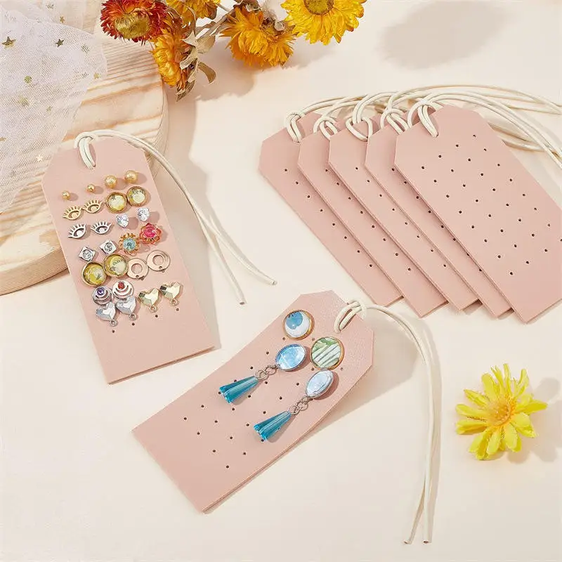 

1PC Portable PU Leather Stud Earring Holders Multi Hole Travel Pierced Earring Displays Collection Card Jewelry Organizer