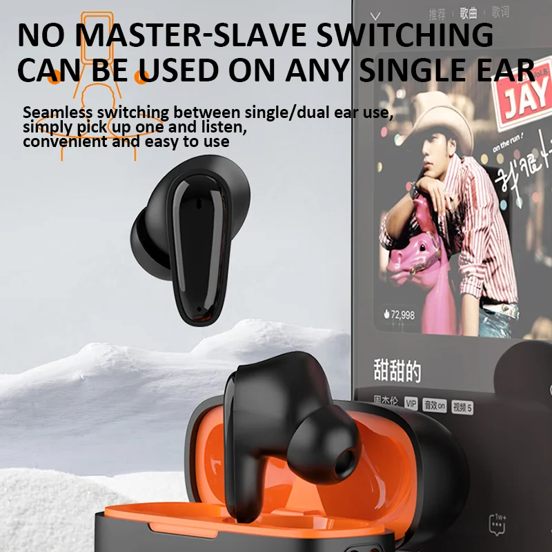 F09 Bluetooth Earphone Excellent Quality Wireless Headphone In-Ear HiFi Headset With Microphone ENC HD-Calling Noise Reduction