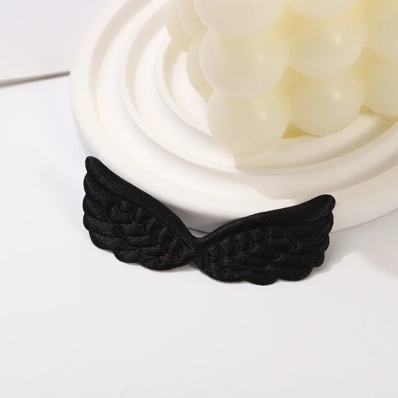 80 Stück 6,5*2CM Satin-Engelsflügel-Applikationen zum Aufnähen für DIY Haarspangen-Zubehör, Stofftaschen, Geschenkverpackungen, Dekoration – Detail 7