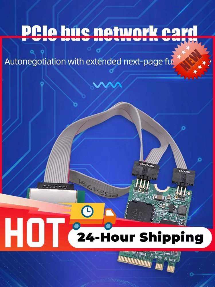 M.2 Gigabit Ethernet Network Card 2.5G/1000/100Mbps M2 RJ45 Lan Adapter RTL8125BG Chip PCIE Bus Network Card