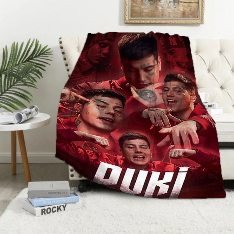 

Hip Hop Rap Singer Duki Blanket Sofa Blankets and Bedspreads Furry Plush Microfiber Bedding Bedspread on the Bed Throw Knee Baby